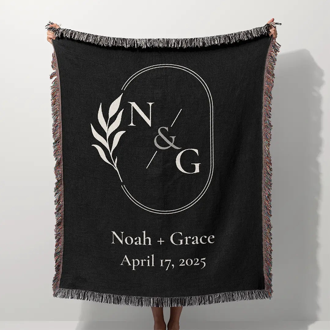 Custom Name Blanket For Couples - Forever Yours - Black