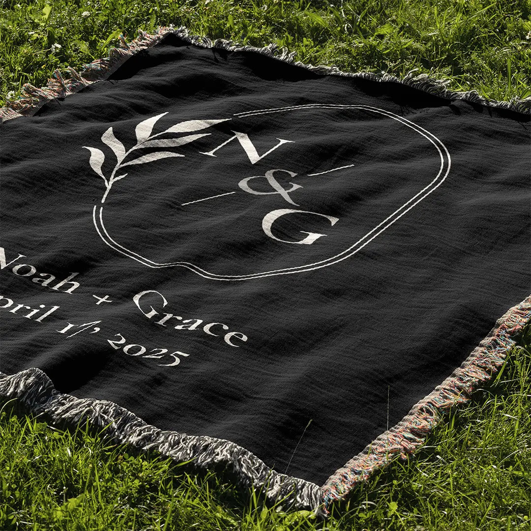 Custom Name Blanket For Couples - Forever Yours - Black