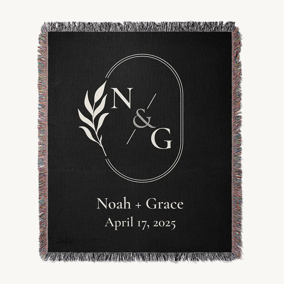 Custom Name Blanket For Couples - Forever Yours - Black