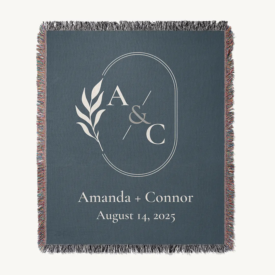 Custom Name Blanket For Couples - Forever Yours - Navy