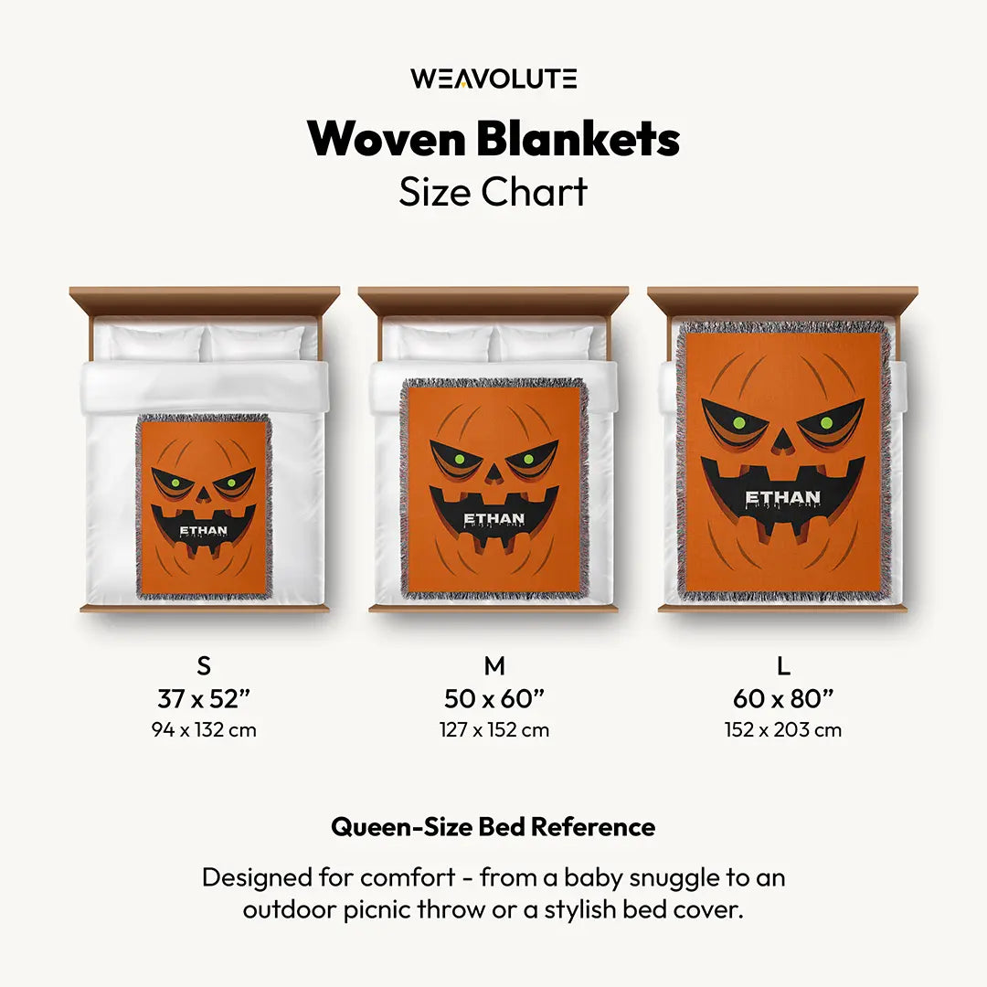 Custom Halloween Name Blanket - Pumpkin Grin