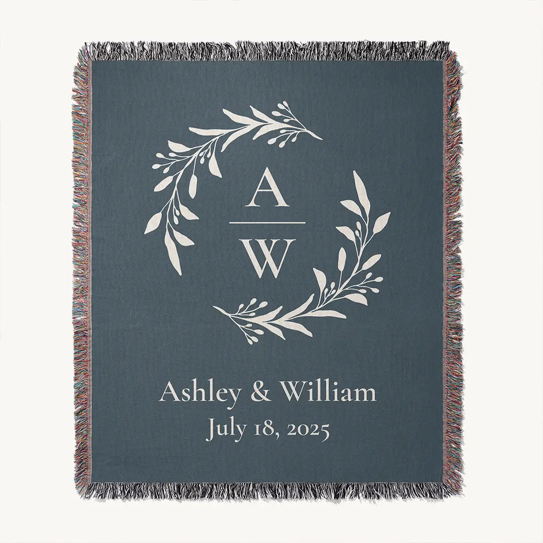 Custom Name Blanket For Couples - Timeless Love - Navy