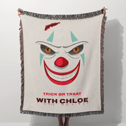 Custom Halloween Name Blanket - Clown Horror
