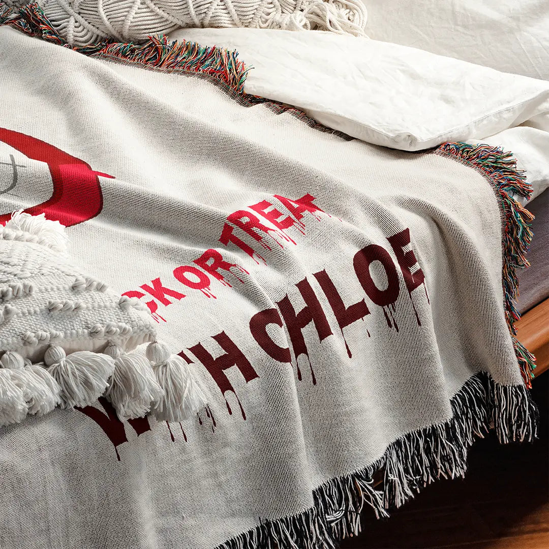 Custom Halloween Name Blanket - Clown Horror