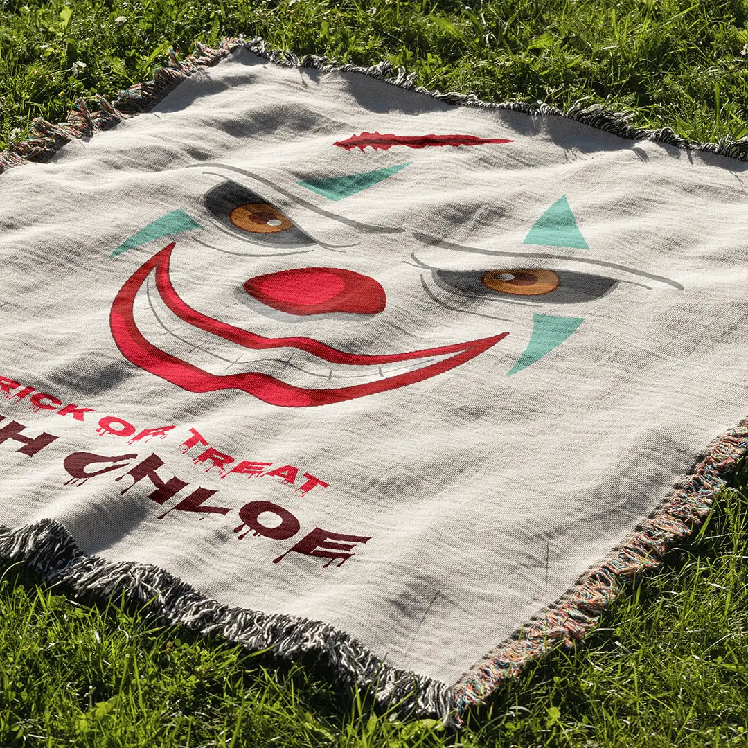 Custom Halloween Name Blanket - Clown Horror