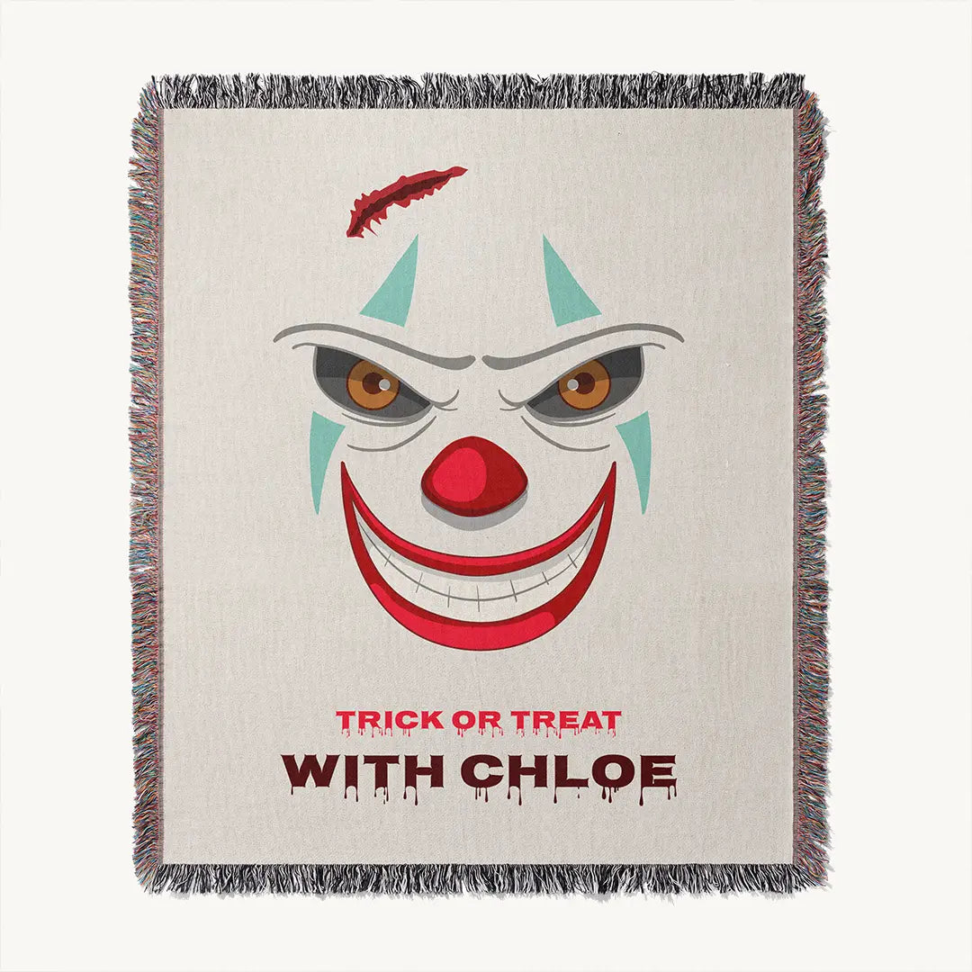 Custom Halloween Name Blanket - Clown Horror