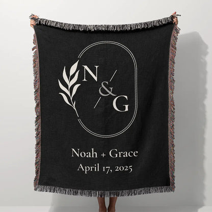 Custom Name Blanket For Couples - Forever Yours - Black