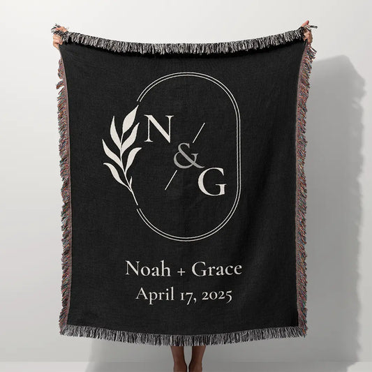 Custom Name Blanket For Couples - Forever Yours - Black