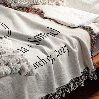 Custom Name Blanket For Couples - Forever Yours - White