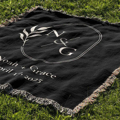 Custom Name Blanket For Couples - Forever Yours - Black
