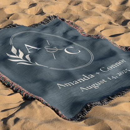 Custom Name Blanket For Couples - Forever Yours - Navy