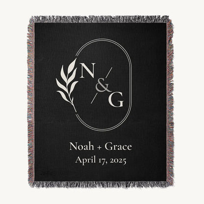 Custom Name Blanket For Couples - Forever Yours - Black