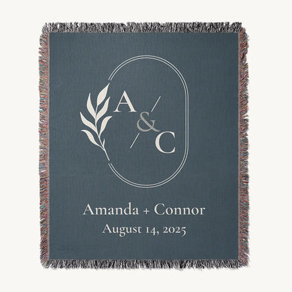 Custom Name Blanket For Couples - Forever Yours - Navy
