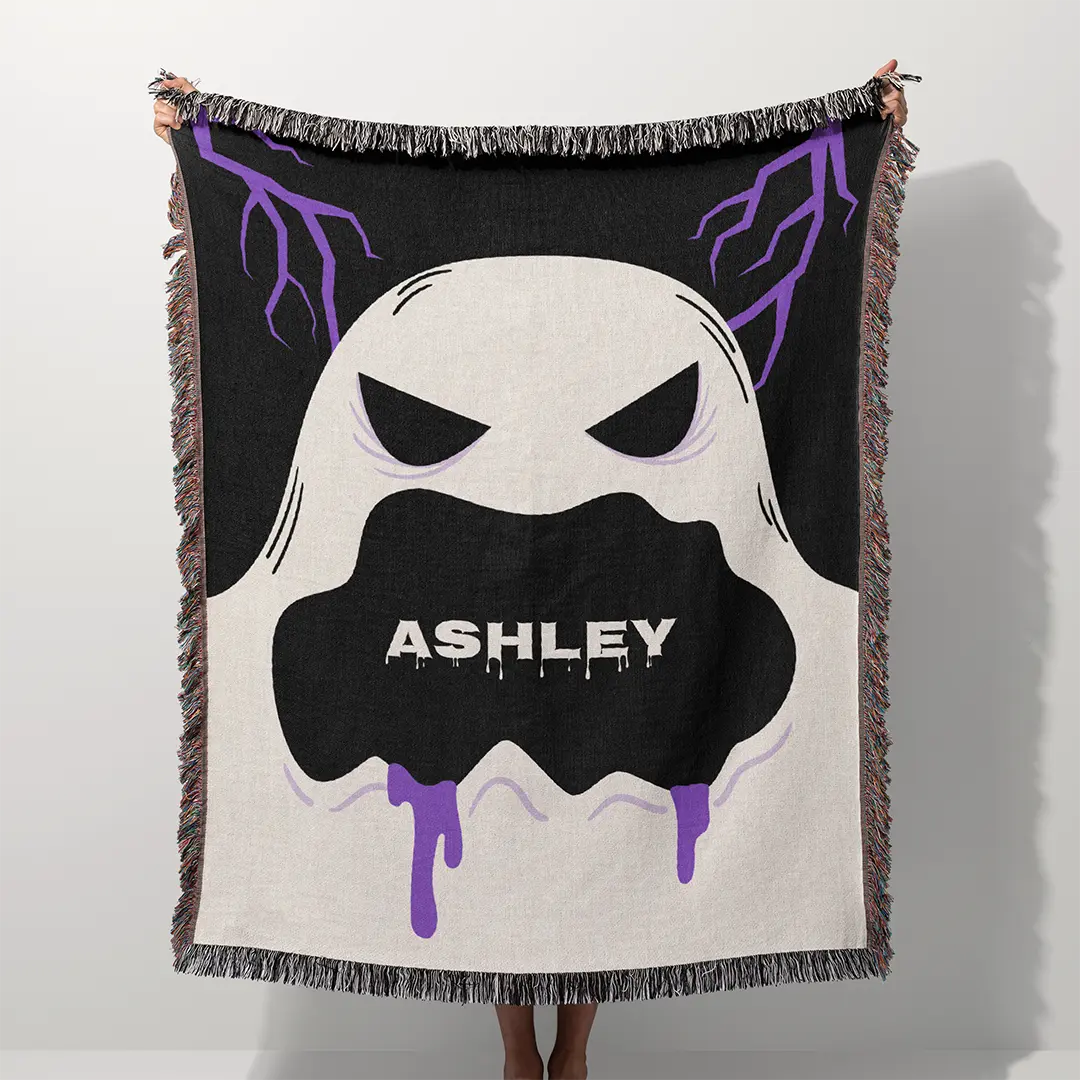 Custom Halloween Name Blanket - Ghost Glow