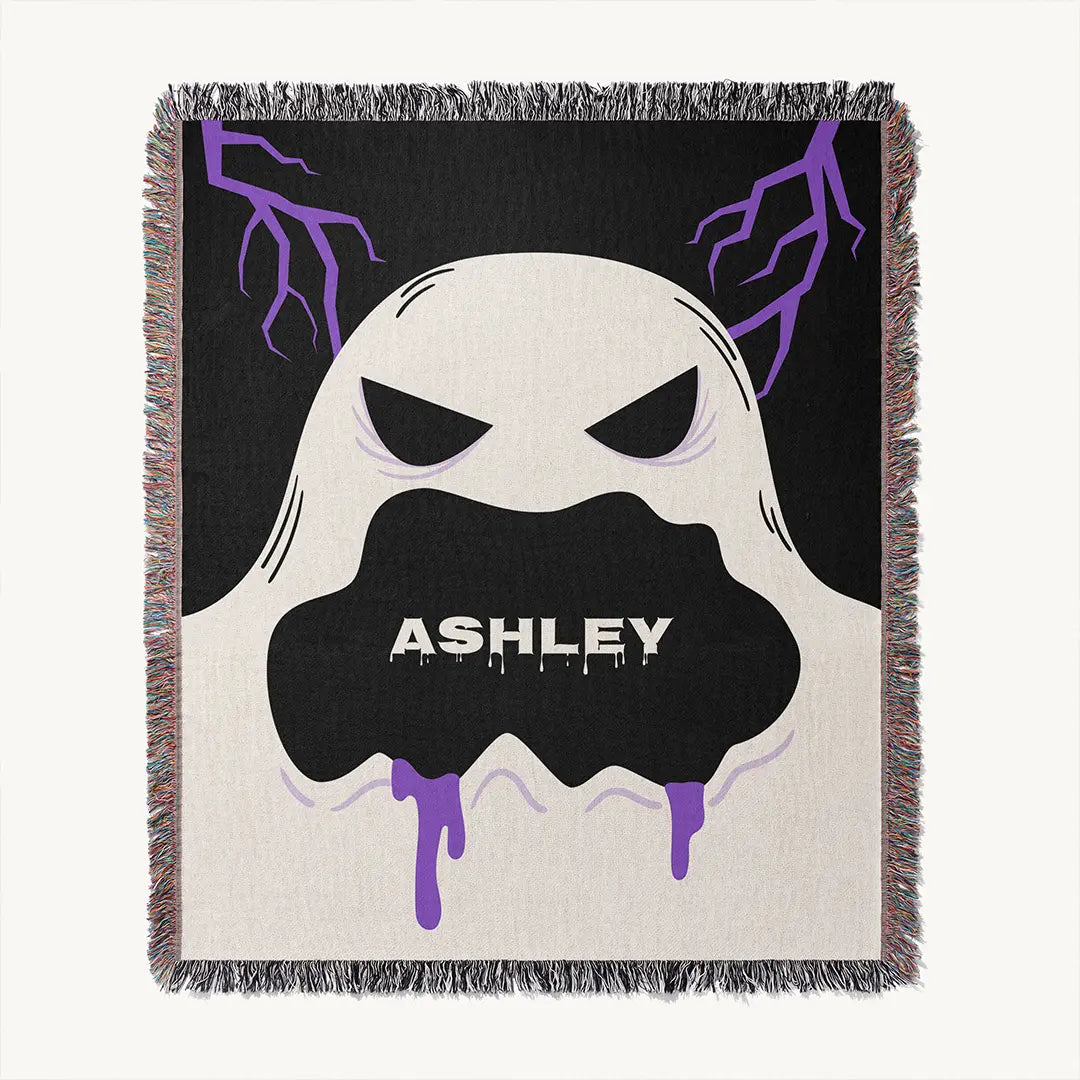 Custom Halloween Name Blanket - Ghost Glow