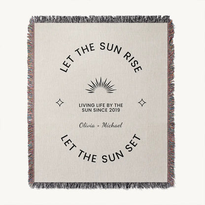 Custom Name Blanket For Couples - Let The Sun Rise - White