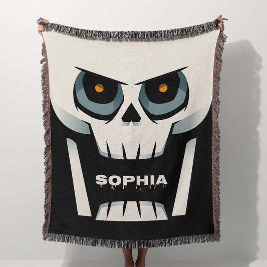 Custom Halloween Name Blanket - Skull Shadow