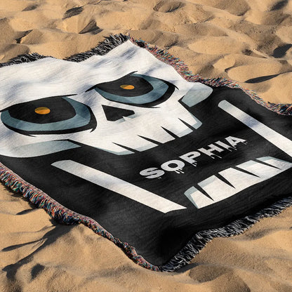 Custom Halloween Name Blanket - Skull Shadow