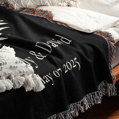 Custom Name Blanket For Couples - Timeless Love - Black