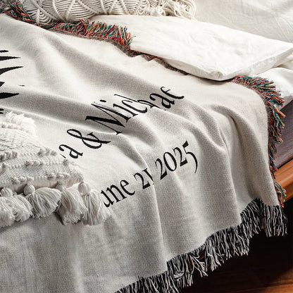 Custom Name Blanket For Couples - Timeless Love - White