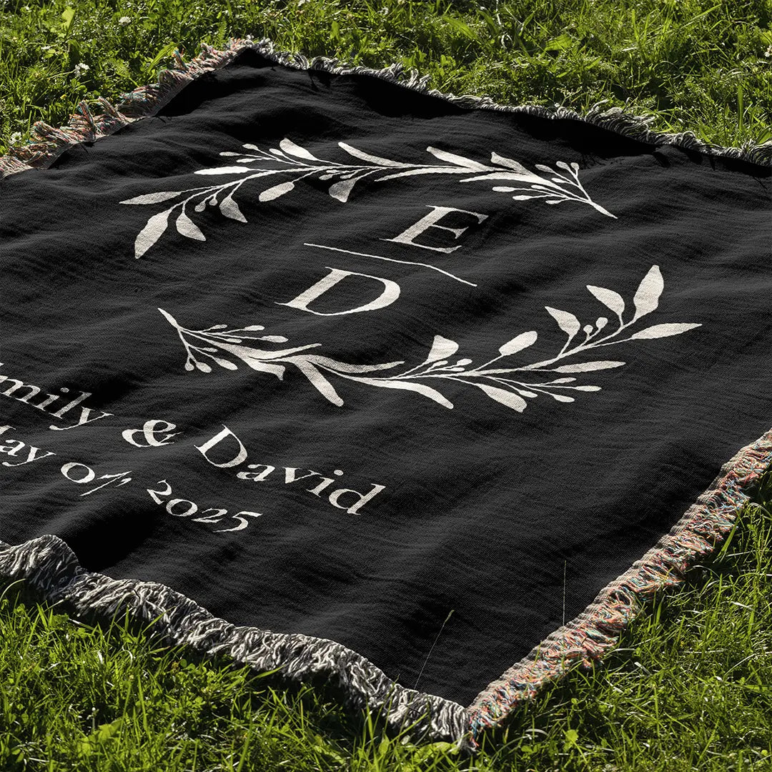 Custom Name Blanket For Couples - Timeless Love - Black