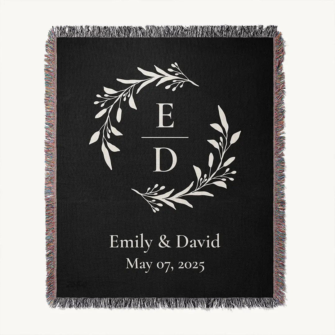 Custom Name Blanket For Couples - Timeless Love - Black