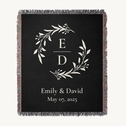Custom Name Blanket For Couples - Timeless Love - Black