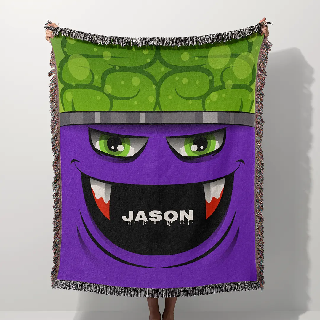 Custom Halloween Name Blanket - Vampire Smile