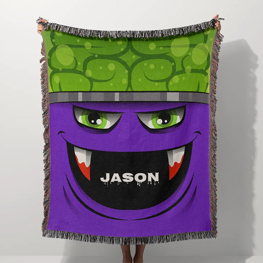 Custom Halloween Name Blanket - Vampire Smile