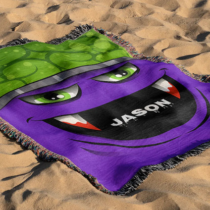 Custom Halloween Name Blanket - Vampire Smile
